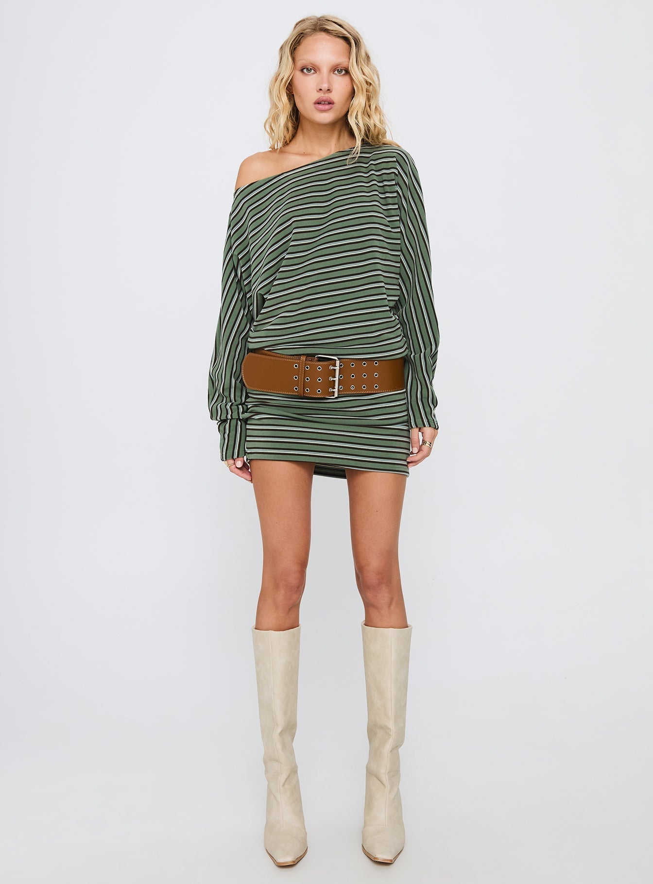 Salley Long Sleeve Mini Dress Stripe