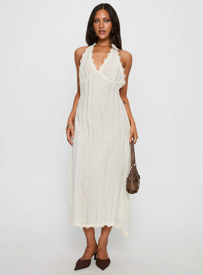 Stars Align Midi Dress Cream