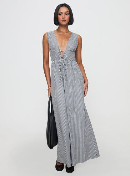 Pokey Maxi Dress Black / White Stripe Petite