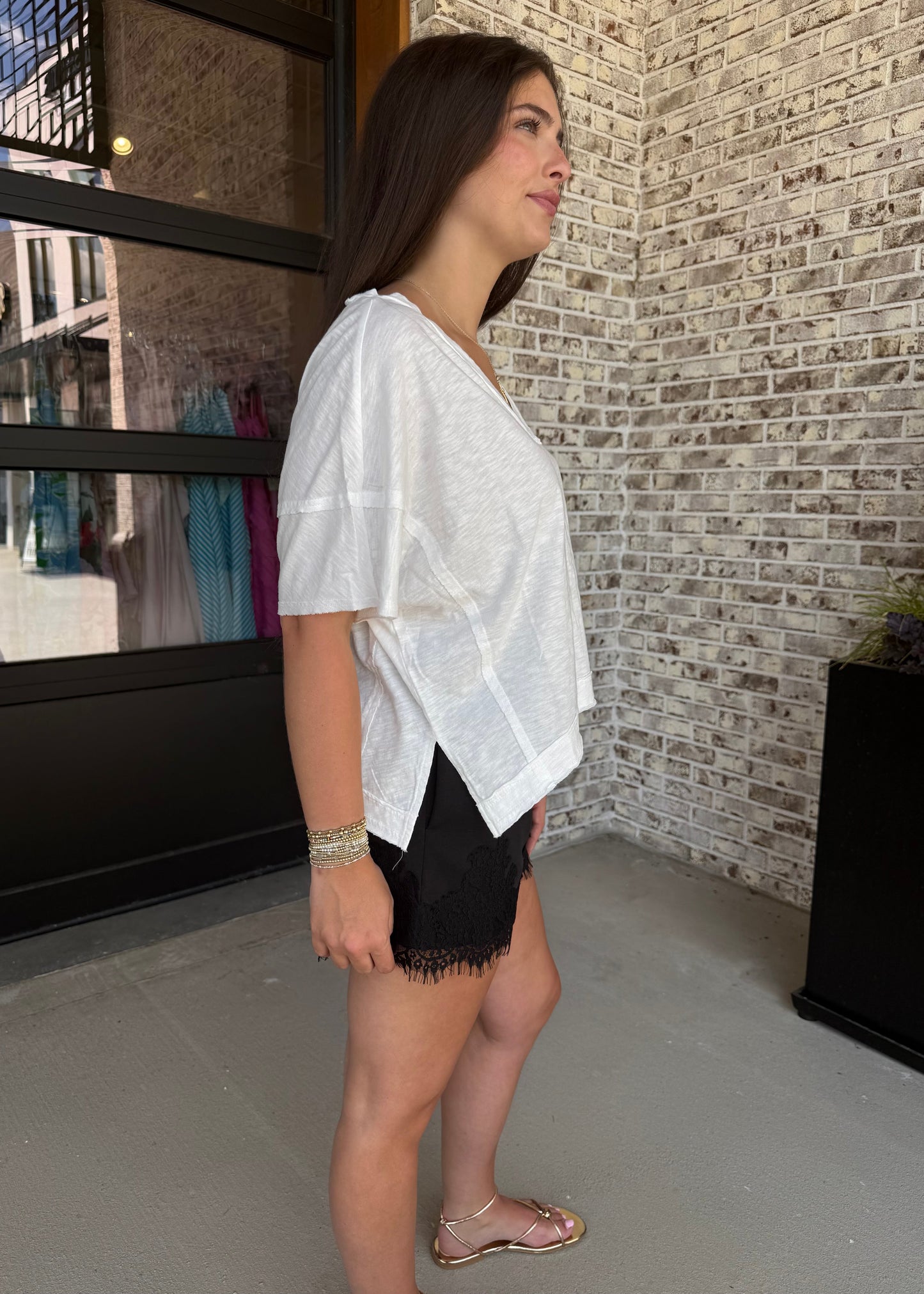 Leia Oversized V-Neck Top