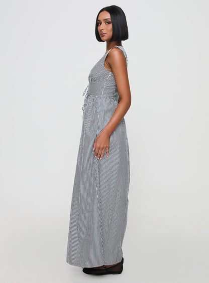 Pokey Maxi Dress Black / White Stripe Petite