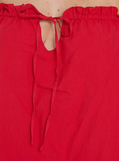 Loveless Strappy Babydoll Mini Dress Red