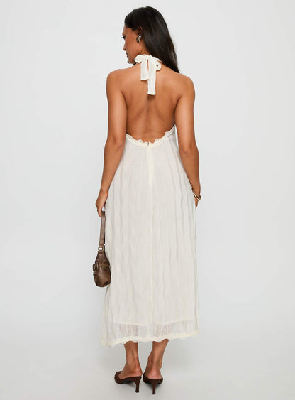 Stars Align Midi Dress Cream