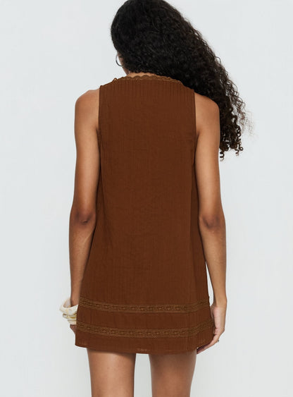 Alanah Mini Dress Dark Brown