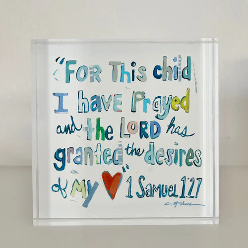 "1 Samuel 1:27 Verse" Acrylic Shelfie