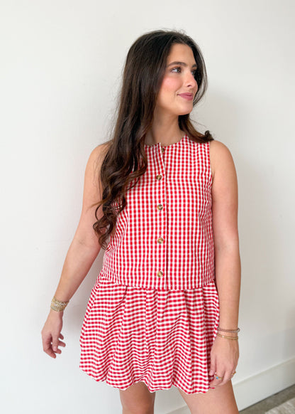 Lina Gingham Flare Skirt