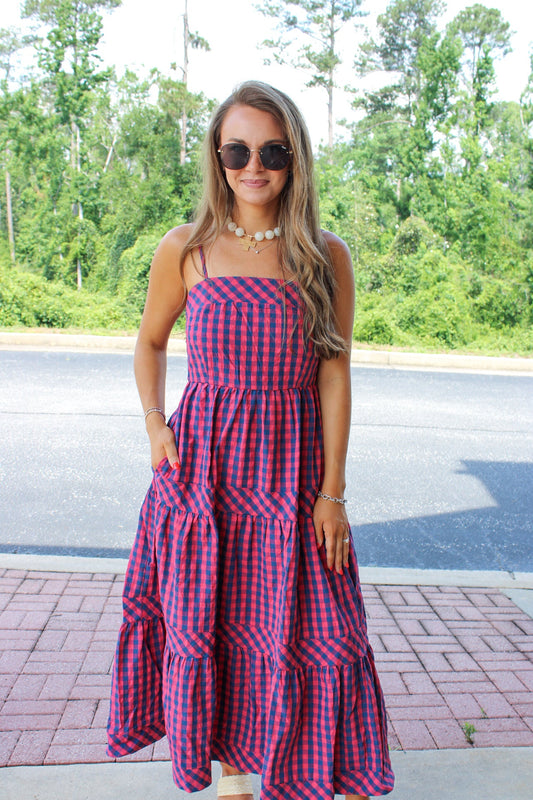 Liberty Gingham Midi Dress