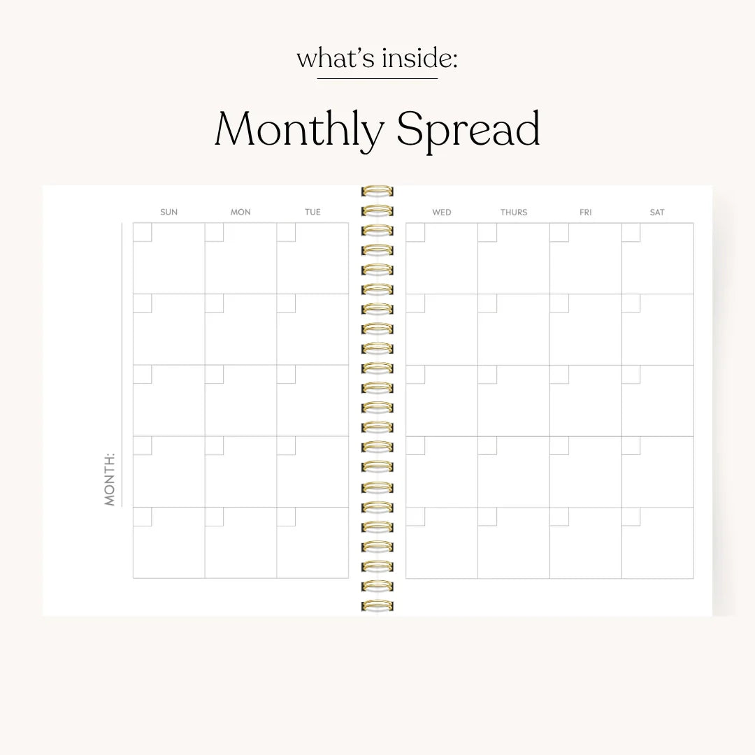 Green Gingham Undated Planner