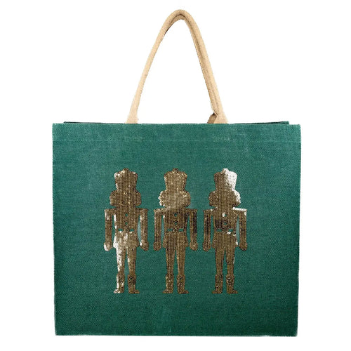 Glitzy Nutcracker Sequin Carryall Tote