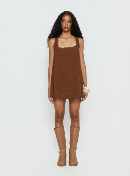 Alanah Mini Dress Dark Brown