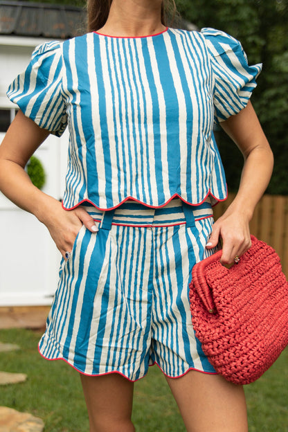 Americana Scallop Blouse