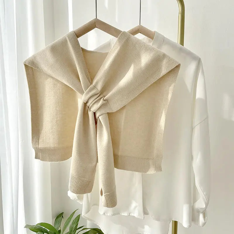 Maeve Knitted Crossed Shawl