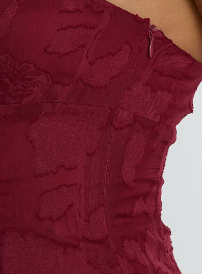 Delamere Mini Dress Burgundy Burnout