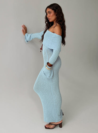 Karynn Long Sleeve Maxi Dress Blue