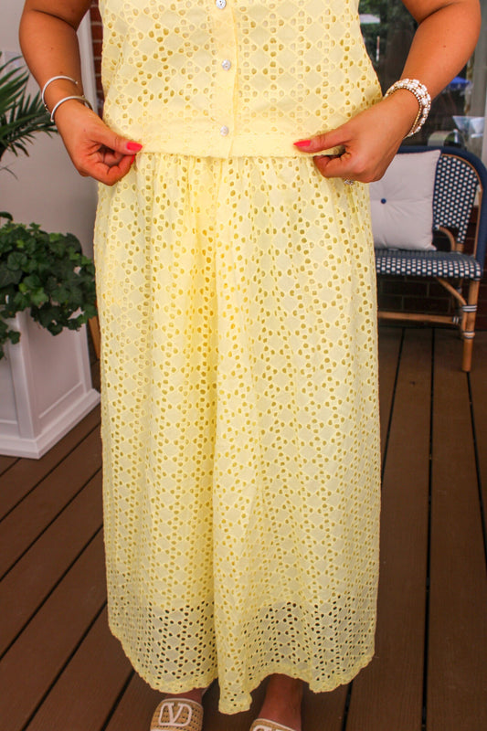 Hollie Eyelet Midi Skirt