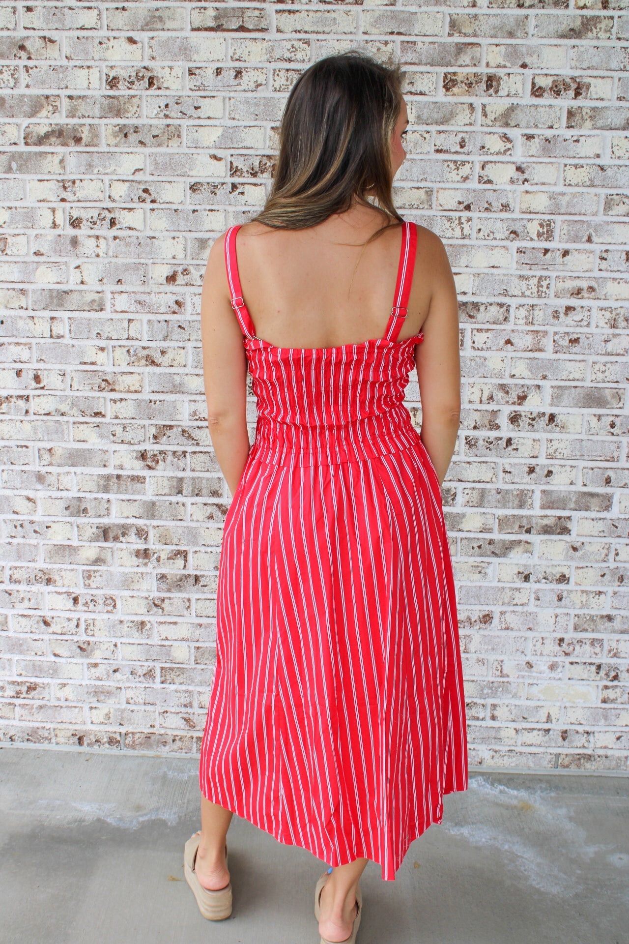 Lauren Striped Midi Dress