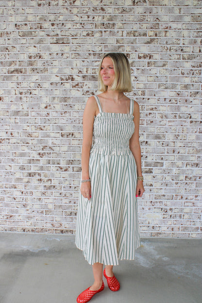 Lauren Striped Midi Dress