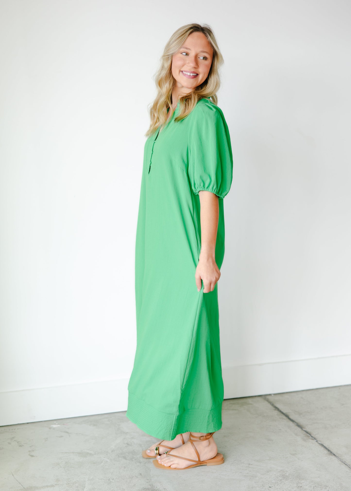 Isadora Button Front Midi Dress