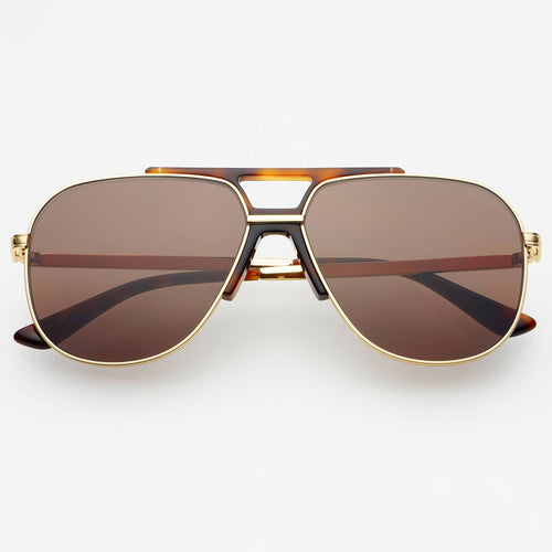 Logan Aviator Sunglasses - Tortoise | Dark Brown
