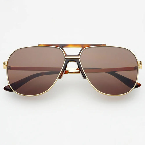 Logan Acetate Aviator Sunglasses - Dark Brown