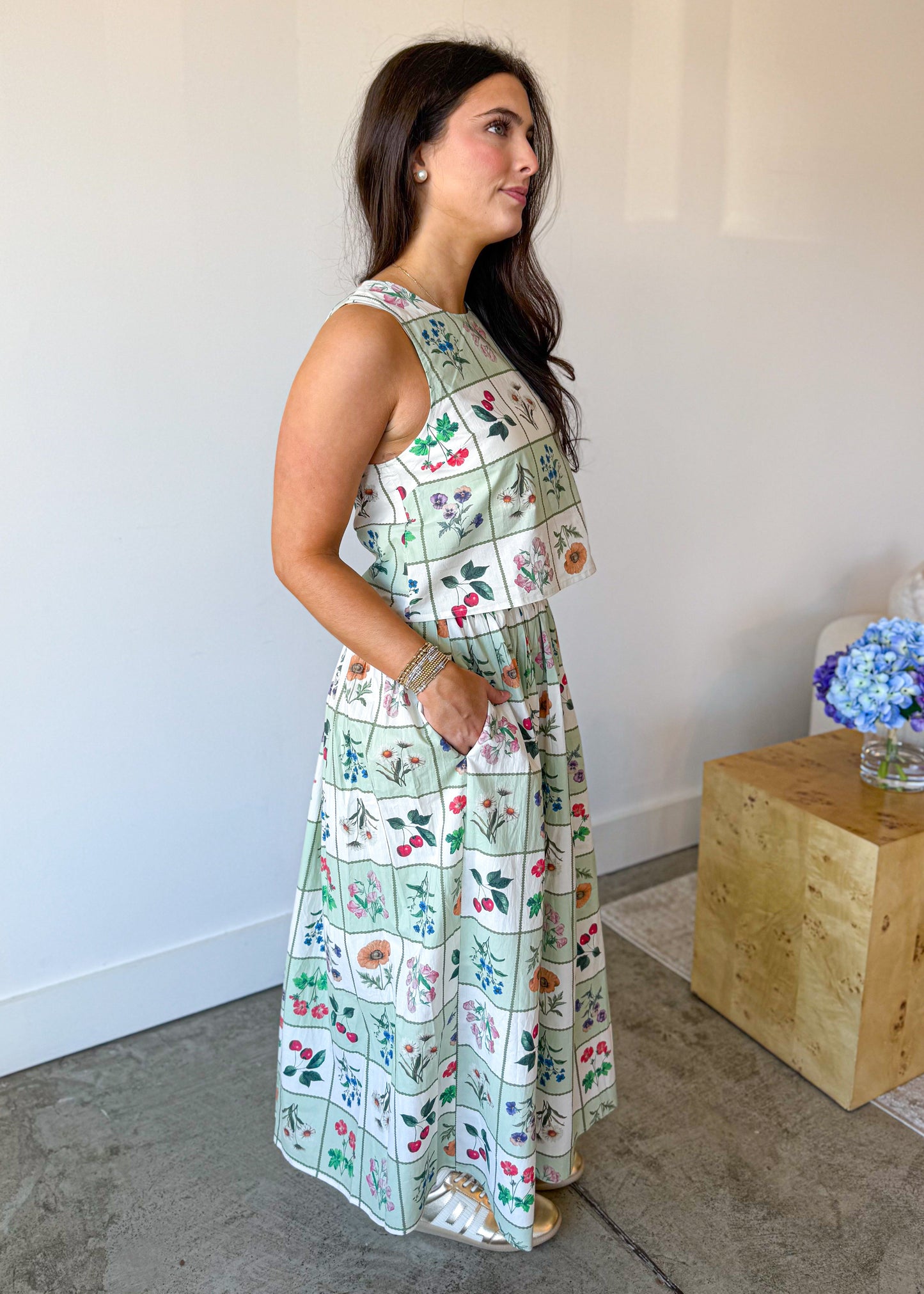 Freya Petal Printed Midi Skirt