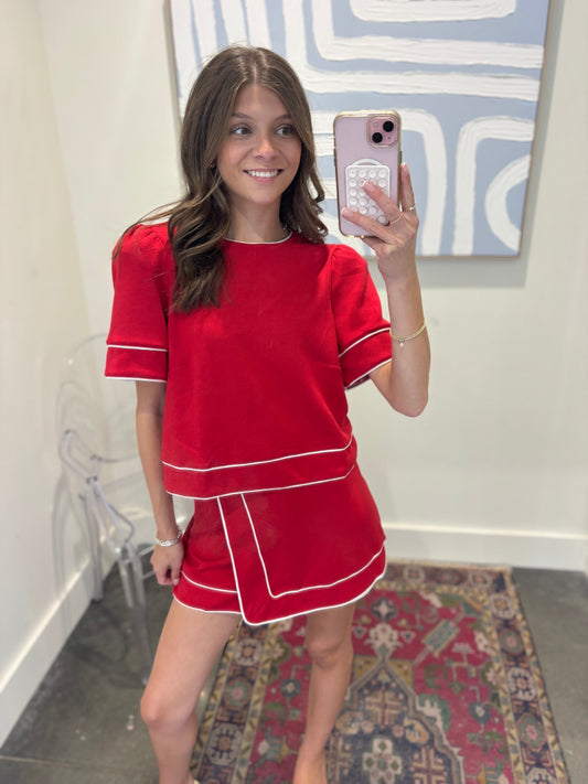 Colette Piped Mini Skirt