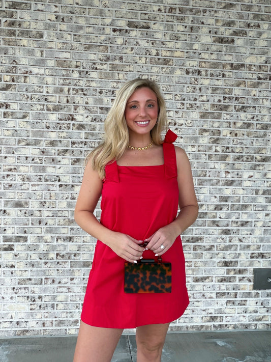 Bethany Bow Strap Mini Dress