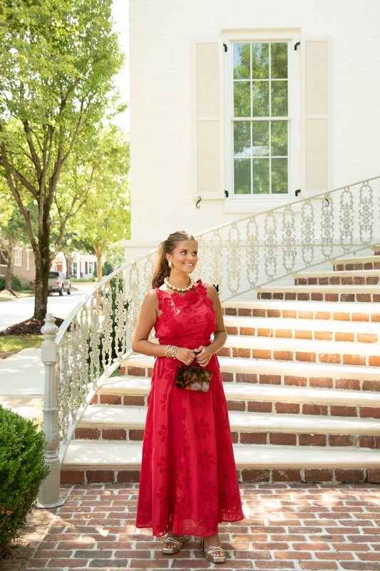 Luci Embroidered Floral Midi Dress