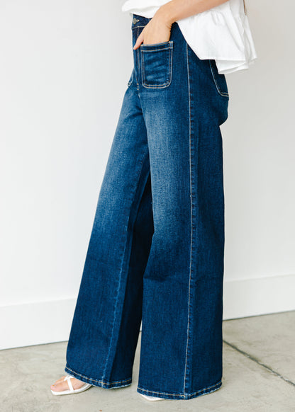 Front Pocket Flare Jeans