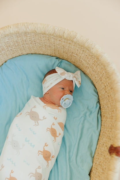 Knit Headband Bow - Tide