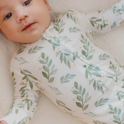 Convertible Zip-Up Footie Pajama - Fern