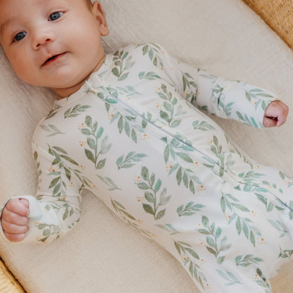 Convertible Zip-Up Footie Pajama - Fern