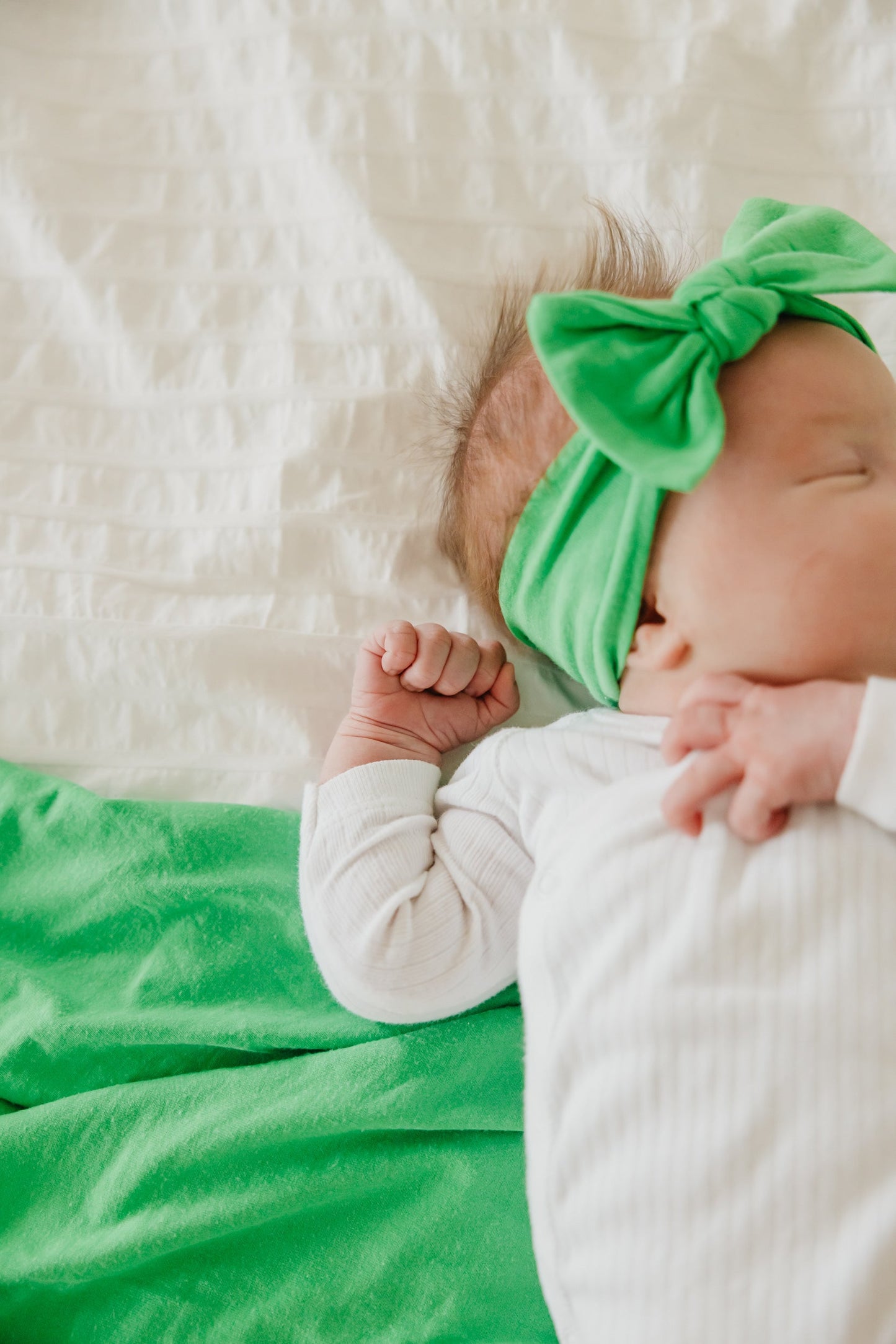 Knit Headband Bow - Lime