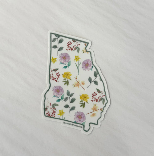 Georgia Floral State Sticker