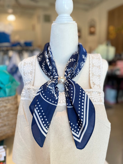 Accented Pearl Paisley Scarf Necklace