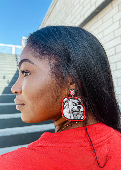 Beaded Bulldog Earrings