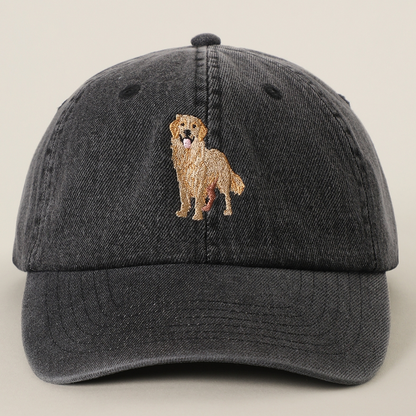 Golden Retriever Embroidered Denim Baseball Cap