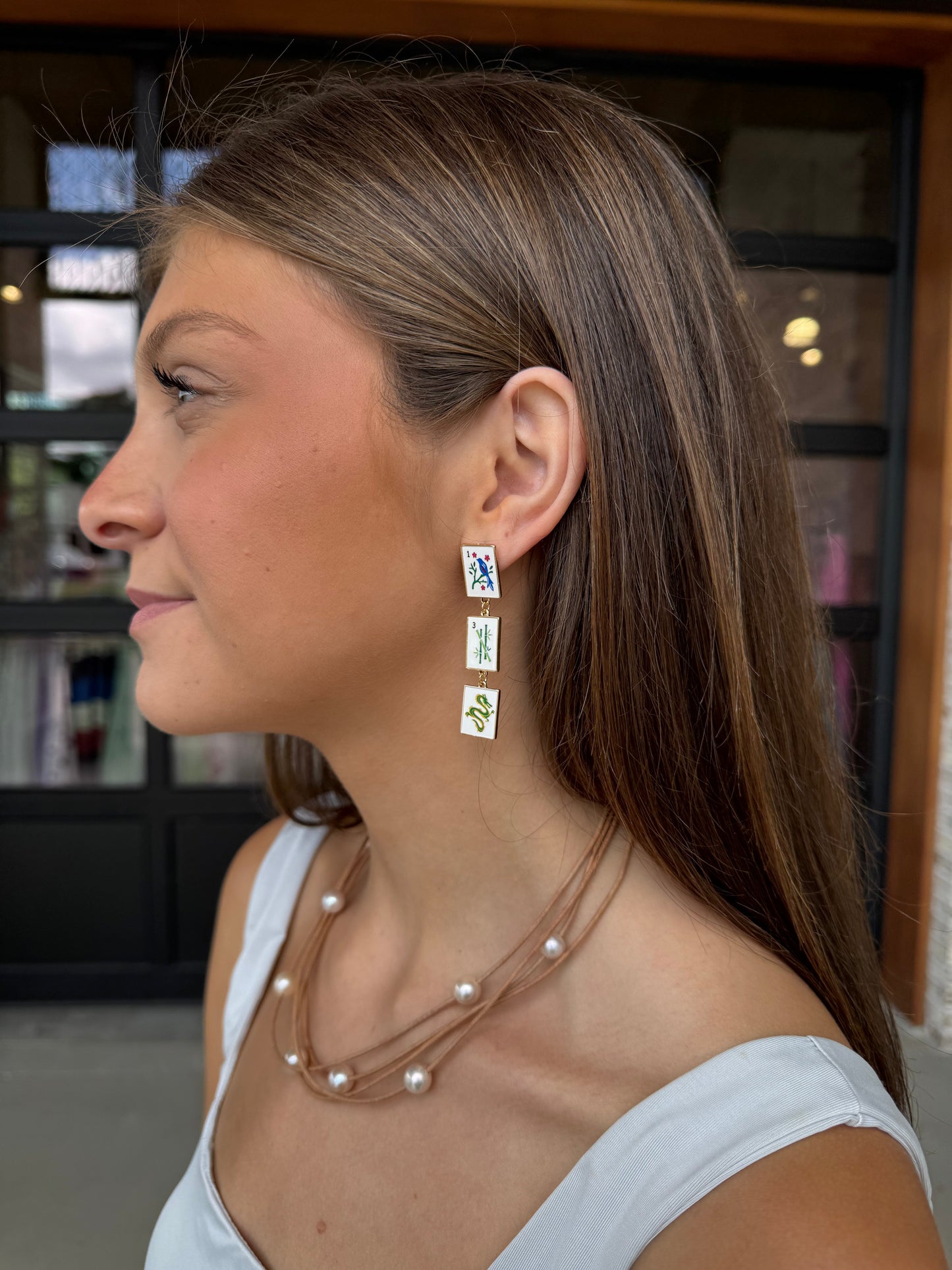 Linear Mahjong Earrings