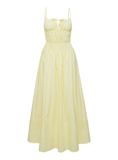 Loralei Shirred Maxi Dress Yellow