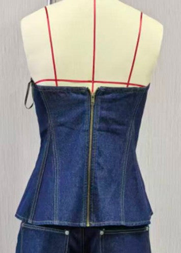 Dolly Denim Peplum Top