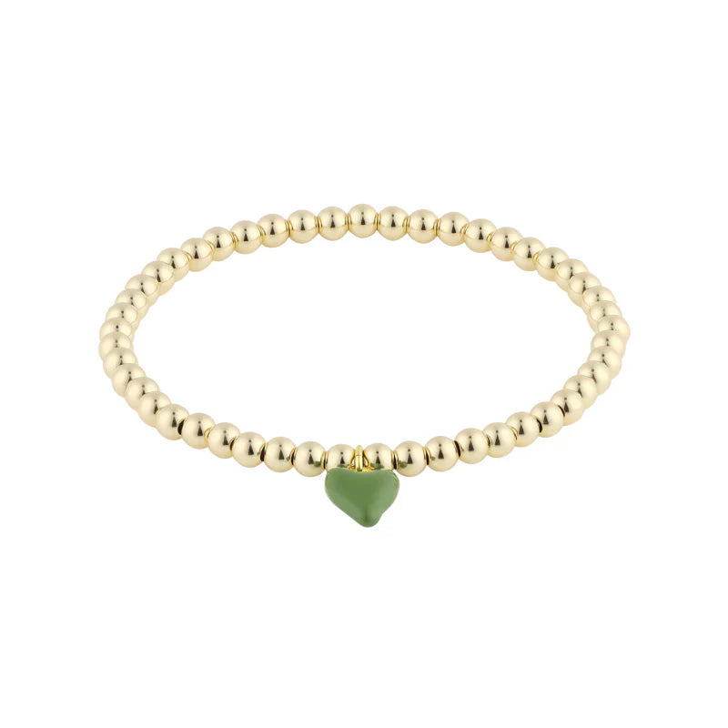 Bead Bracelet w/ Heart Charm