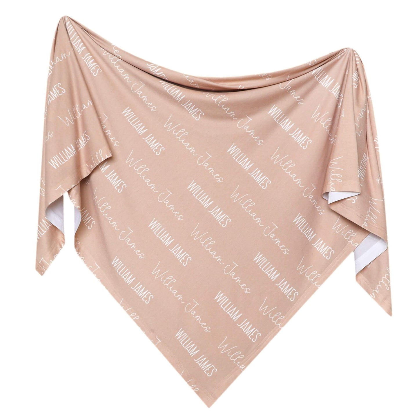 Personalized Baby Name Swaddle Blanket - Walnut