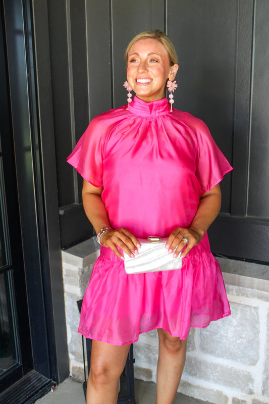 Fuchsia Cloud Mini Dress
