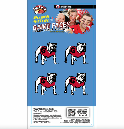 Georgia Gameday Temporary Face Tattoo