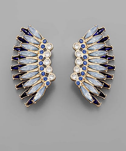 Layered Crystal Wing Earrings