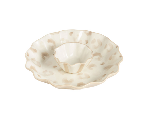 Leopard Chip & Dip Set