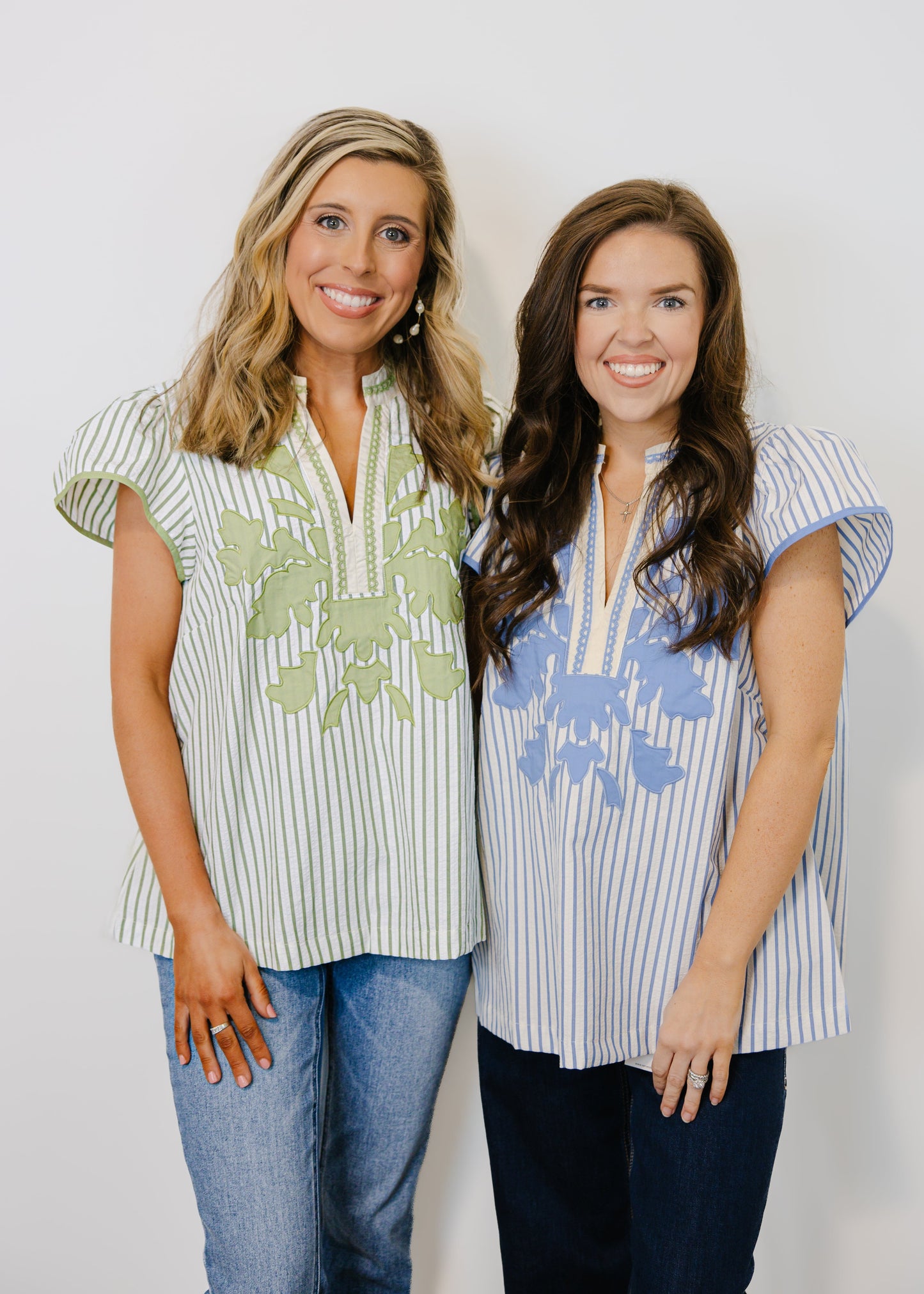 Lacey V-Neck Stripe Top