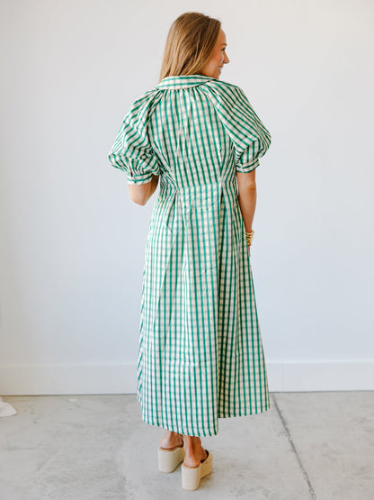 Clara Gingham Check Midi Dress