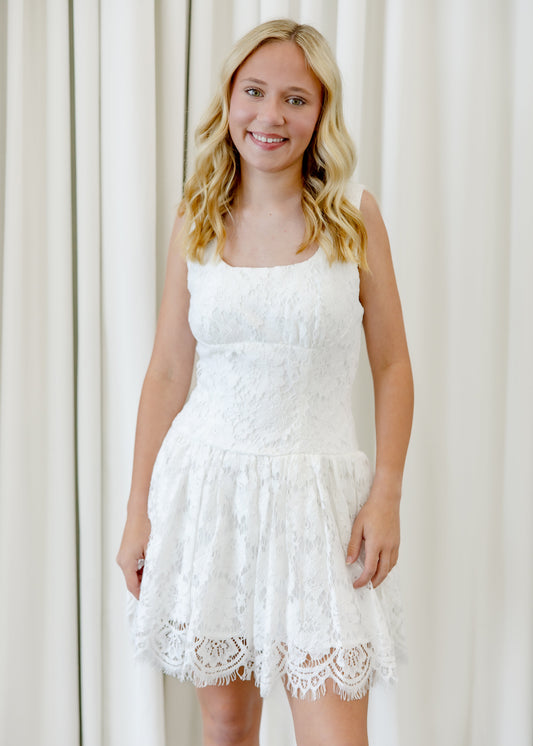Isabella Floral Lace Mini Dress