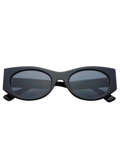 Layla Acetate Oval Sunglasses- Black